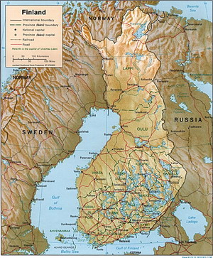 большая карта Финляндии
